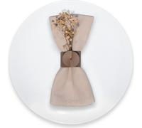 lot de 12 ronds de serviette Tabac - Cuir recyclé - Marron - Ø 4cm
