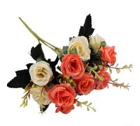 Lot de 12 roses artificielles décoratives en soie pour améliorer votre espace de vie ou votre atmosphère événementielle (orange)