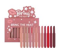 Lot de 12 rouges à lèvres en forme de stylo à pression - Durable et hautement pigmenté - Pour les voyages à la plage, les femmes, les filles, les amies, les mamans