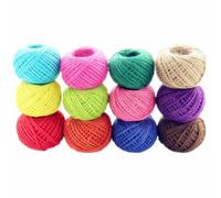 Lot de 12 Rouleaux de Ficelle de Jute de 2 mm,Ficelle de Jute Coloré, Chaîne de Jute