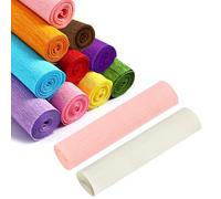 Lot de 12 rouleaux de papier crépon de couleurs mélangées, 50 cm de large et 250 cm de long, pour la fabrication de fleurs, la cérémonie de mariage, la décoration de fête d'anniversaire, les loisirs