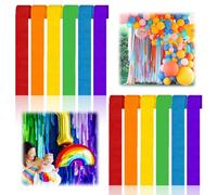 Lot de 12 rouleaux de papier crépon multicolore, arc-en-ciel, 6 couleurs, papier crépon arc-en-ciel, pour décoration de fête, décoration de mariage, fête d'anniversaire, décoration de Noël (4,5 cm x
