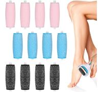 Lot de 12 rouleaux de rechange pour éliminer les callosités, minéraux extra grossiers, particules de diamant, 3 niveaux de rugosité