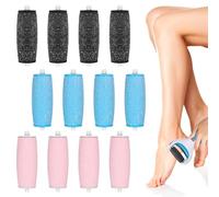 Lot de 12 Rouleaux de Remplacement, Pieds Remplacement Rouleaux Têtes Recharges, 3 Niveaux de Rugosité, pour Éliminer les Callosités et Adoucir les Pieds, Convient pour les soins personnels