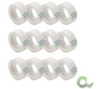 Lot de 12 rouleaux de ruban adhésif magique - 3000 cm de longueur totale compatible avec distributeur de scotch, conçu pour la réparation, rouleau de recharge de ruban adhésif d'emballage cadeau pour