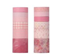 Lot de 12 rouleaux de ruban adhésif Washi vintage - 30/20/15/10 mm de large, thème de fête rose Sakura, ruban de masquage japonais antique (3 m) pour décorer votre album, emballage cadeau