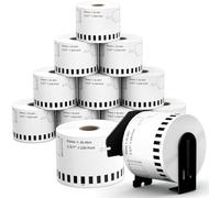 Lot de 12 rouleaux d'étiquettes Brother DK-2205 (6,1 cm x 30,5 m) compatibles avec QL-800 QL-820 QL-810 QL-1110 et autres imprimantes d'étiquettes Brother QL, convient pour étiquettes d'adresse