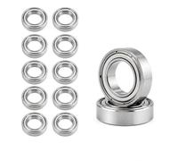 Lot de 12 roulements à billes MR128ZZ - 8 mm x 12 mm x 3,5 mm - Double protection - Mini roulements à billes pour bricolage, bancs, moteurs, imprimantes 3D, fraiseuses, divers appareils mécaniques