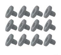 Lot de 12 roulettes de panier inférieur pour lave-vaisselle Bosch pour Siemens pour Neff - Roulettes de rechange grises avec support 37 mm Résistant à la chaleur Faible bruit pour réparation de