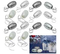 Lot de 12 rubans à friser de 5 mm x 10 m - Couleurs métalliques assorties blanc, argenté et gris pour emballage cadeau, attaches de ruban de ballons et cordes de ballons et décorations de fête