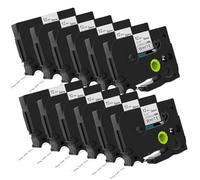 Lot de 12 rubans DOREE Tze231, compatible avec Brother 231 Tze-231, noir sur blanc, bandes TZ 12 mm, résistantes aux UV, pour P-touch Cube, P-touch H100LB, PTH100R, PT-H105, PT-H110, E100, PT-D200BW