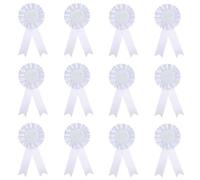 Lot de 12 rubans vierges de récompense pour récompense, récompense, gagnant, ruban de reconnaissance de prix honorable pour bricolage, fête, mariage, compétition, sport (blanc)