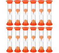 Lot de 12 sabliers de sable de 2 minutes pour enfants, brossage des dents, jeux, salle de classe, maison et cuisine (orange)