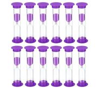 Lot de 12 sabliers violets de 2 minutes pour enfants, brossage des dents, jeux, salle de classe, maison et cuisine