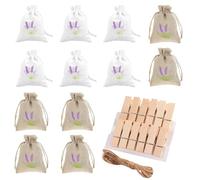 Lot de 12 sachets de lavande vides pour armoires - Pour armoire - Anti-mites et désodorisants - En lin et coton