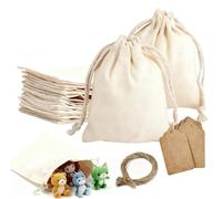 Lot de 12 sachets en coton 15 x 20 cm avec cordon de serrage - Sacs vides en tissu pour calendrier de l'Avent, lavande, peinture DIY, emballage cadeau et cadeaux de mariage (avec 12 étiquettes cadeaux
