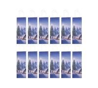 Lot de 12 sacs à bouteilles de Noël - 12,5 x 9 x 35 cm - Sacs cadeaux en papier kraft avec paysage d'hiver et sapin de Noël - Parfait pour les bouteilles de vin, de champagne et de spiritueux