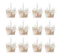 Lot de 12 sacs à dragées réutilisables en tissu naturel pour mariage, fête, emballage cadeau, accessoires, sac de rangement en toile de jute pour mariage