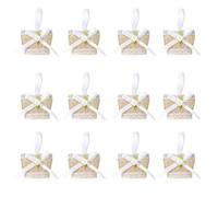 Lot de 12 sacs à dragées réutilisables en tissu naturel pour mariage, fête, emballage d'accessoires