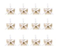 Lot de 12 sacs à dragées réutilisables en tissu naturel pour mariage, fête, emballage d'accessoires
