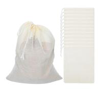 Lot de 12 sacs à épices pour la cuisine, sacs à soupe réutilisables de 25,4 x 20,3 cm, sachets filtrants à thé, sachets en étamine pour égoutter, sachets réutilisables en coton naturel pour thé