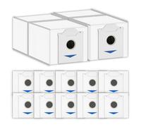 Lot de 12 sacs à poussière de rechange N30 Omni compatibles avec ECOVACS DEEBOT N30 Omni / N30 Pro Omni Robot aspirateur avec couche de filtre à charbon actif, sacs