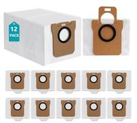 Lot de 12 sacs à poussière pour aspirateur Dreame pour Dreametech L10s Ultra, L10 Ultra, X20 Pro, X20 Pro Plus, L20 Ultra, L20 Pro, Xiaomi X10 Plus, pièces de rechange de grande capacité