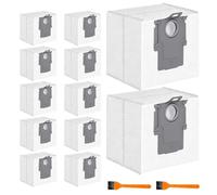 Lot de 12 Sacs à Poussière pour Roborock Aspirateur S7/S7 Plus MaxV Ultra / Q7+/Q7 Max+/Q5/Kit d'accessoires de Rechange Jetables pour Aspirateur,Sac à Poussière de Grande Capacité avec 2 Pinceaux