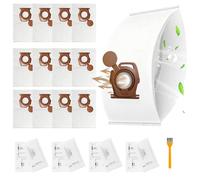 Lot de 12 Sacs Aspirateur pour Miele Guard S1/L1/M1 Junior Flex Parquet Silence AllFloor Performance Comfort Cat Dog Serie, Joint Anti-Fuite, avec 4 filtres de protection du moteur