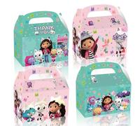 Lot de 12 sacs cadeaux pour anniversaire d'enfant, fête à thème gabbies, sacs cadeaux d'anniversaire pour enfants, 4 pages ont des motifs différents (2 couleurs)