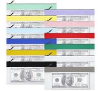 Lot de 12 sacs d'argent transparents avec fermeture éclair de 19 x 10 cm, pochettes pour pièces de monnaie multi-usages (multicolore), multicolore, One Size