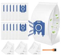 Lot de 12 Sacs d'aspirateur compatibles avec Miele Pure GN 3D Classic C1 Complete C2 Complete C3,S2 S4 S5 S6 S8 Series,avec 3 filtres d'échappement+3 filtres de protection moteur+1 brosse