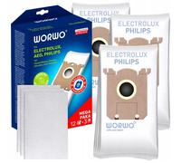 Lot de 12 sacs d'aspirateur pour Electrolux Easy Go Classic Silence Philips Aeg