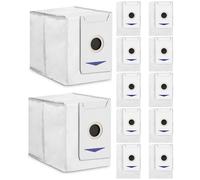 Lot de 12 sacs d'aspirateur pour robot Ecovacs T30 Pro Omni&T30 Omni - Grande capacité - Kit d'accessoires - Pièces de rechange