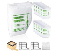 Lot de 12 sacs d'aspirateur pour Vorwerk Kobold VK135 VK136 et 1 filtre de protection du moteur + 1 bloc parfumé + 2 filtres hygiéniques, sacs d'aspirateur Vorwerk / accessoires pour aspirateur avec