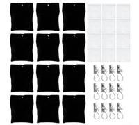 Lot de 12 sacs de lestage pour rideaux d'extérieur avec clips métalliques - Sacs de sable en toile de 425,2 g pour tonnelle, pavillon et rideaux de jardin, poids inférieurs coupe-vent pour une