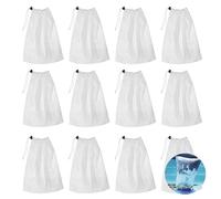 Lot de 12 Sacs de récupération de Rechange, en Filet, avec Cordon de Serrage, pour aspirateur de Piscine, pour Attraper Les Feuilles et Les Petites saletés