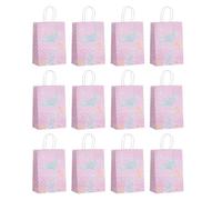 Lot de 12 sacs d'emballage en papier imprimé sirènes sur le thème de la mer, sacs cadeaux de fête avec poignée, fournitures de planification d'événements, sacs à dragées de mariage