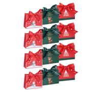 Lot de 12 sacs en papier avec poignée pour emballage de cadeaux de Noël et vente au détail