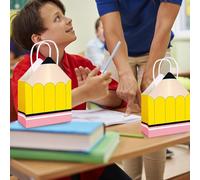 Lot de 12 sacs en papier en forme de crayon - Boîtes décoratives pour carnet, calculatrice, vacances, remise de diplôme, semaine de reconnaissance, salle de classe