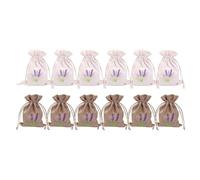 Lot de 12 sacs parfumés en coton et lin pour bijoux de mariage