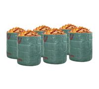 Lot de 12 sacs poubelle de jardin, vert, 45 x 45 x 76 cm, en polypropylène, pliables, indéchirables, avec poignées pour jardin, ménage, recyclage et élimination des déchets en intérieur et en