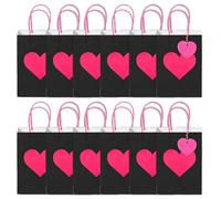 Lot de 12 sacs sophistiqués en forme de cœur avec motif de cœur pour la Saint-Valentin