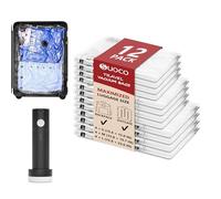 Lot de 12 sacs sous vide de voyage pour vêtements avec pompe électrique rechargeable, cubes d'emballage de compression pour bagages, valise, sacs hermétiques économiseur d'espace pour les vacances et