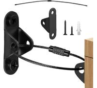 Lot de 12 sangles d'ancrage mural en métal pour meubles - Anti-basculement - Pour protéger les animaux de compagnie - Fixation murale anti-chute pour bibliothèque, meuble TV, placard, support de
