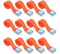 Lot de 12 Sangles d'Arrimage Courtes avec Boucle de Serrage, 2x40cm Orange | KEILEOHO, Alliage de Zinc et Polypropylène, Attaches Réutilisables pour Meubles, Moto, Bagages, Déménagement, Porte-vélos