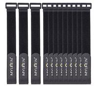 Lot de 12 sangles de fixation réutilisables de 2,5 x 61 cm avec boucle réglable et crochet de sécurité multi-usage pour la gestion des cordons