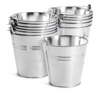 Lot de 12 seaux en m tal galvanis Juvale avec poign es pour d corations de f te, petits seaux en tain (4,7 po)