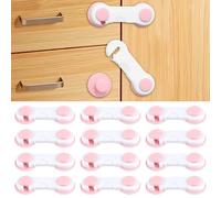 Lot de 12 Sécurités Enfant pour Portes et Placards - Bloque Porte Bébé Adhésif 3M - Sécurité Tiroir Enfant sans Perçage - Protection Armoire et Électroménager - Bloc Placard Bébé Multifonction