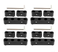 Lot de 12 séparateurs de fil pour système d'allumage avec supports à 4 trous et 2 trous pour gestion du câble du compartiment moteur (noir)